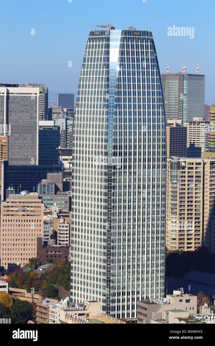Tokio, Japan - Dezember 2, 2016: Atago Green Hills Mori Tower skyscraper in Minato Bezirk, Tokyo. Stockfoto
