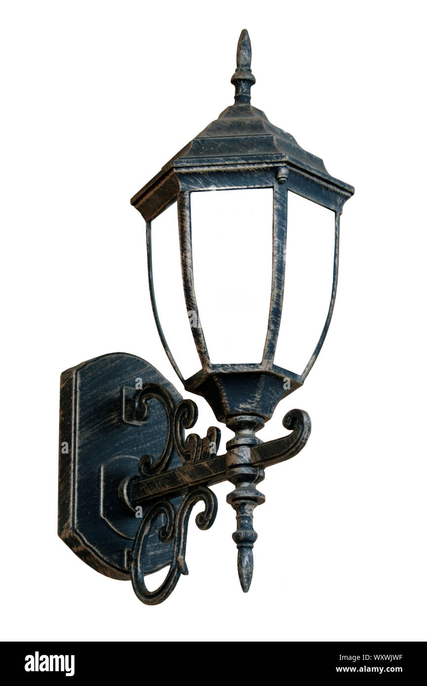 Wall Street Lamp auf weißem Hintergrund Stockfoto