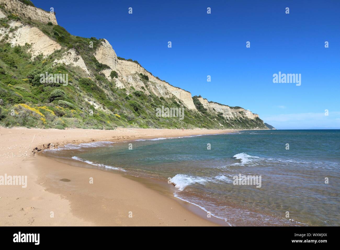 Insel Korfu - Gardenos Strand Landschaft in Griechenland. Stockfoto