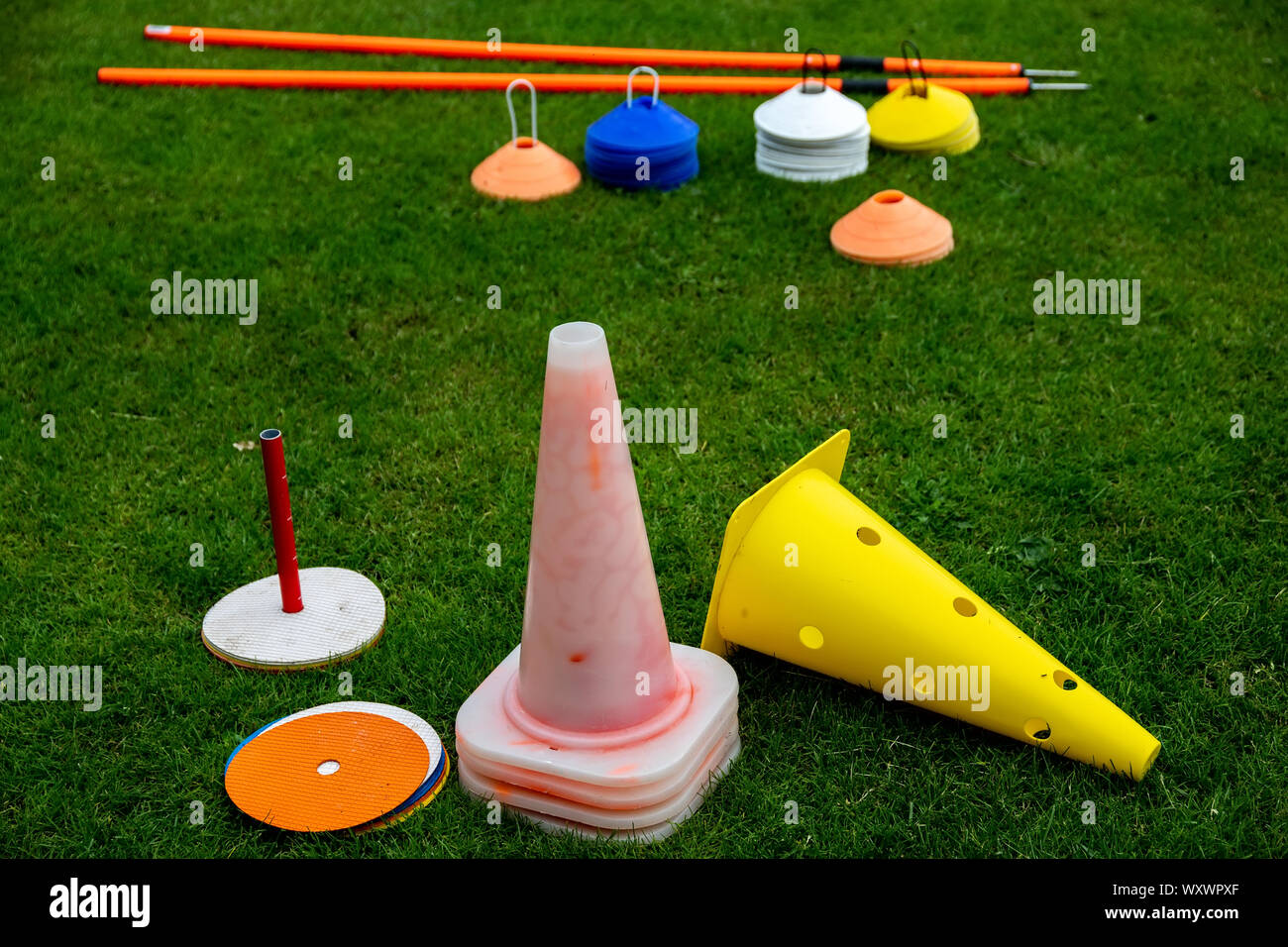 Fußball (Fußball) Ausbildung Ausrüstung Stockfoto