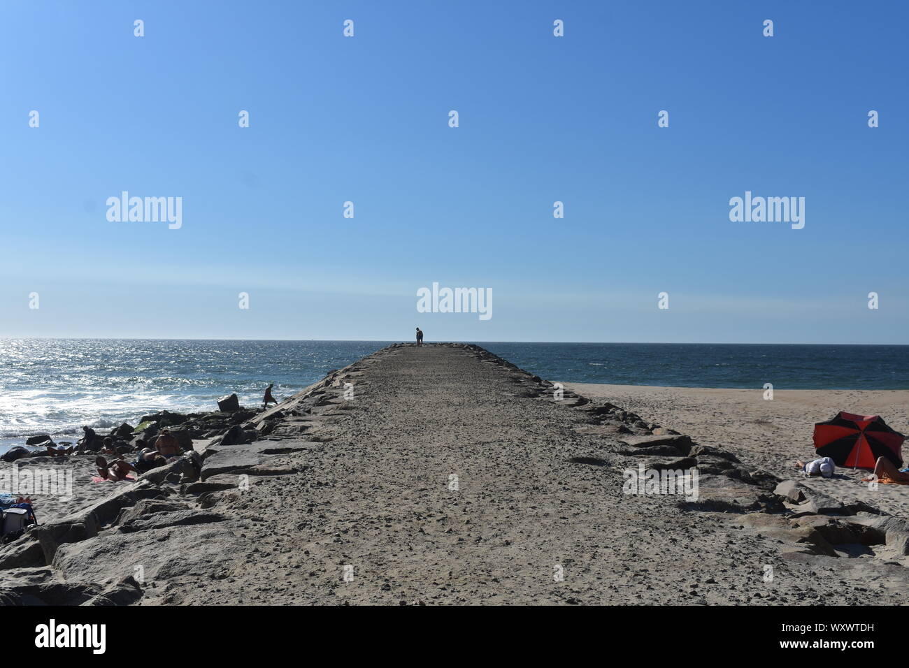 Costa Nova Strand, Aveiro Stockfoto