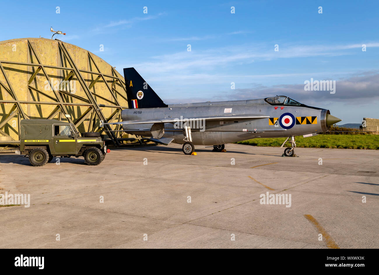 RAF Blitz XR768, nightshoot in Cornwall Aviation Heritage Centre Stockfoto