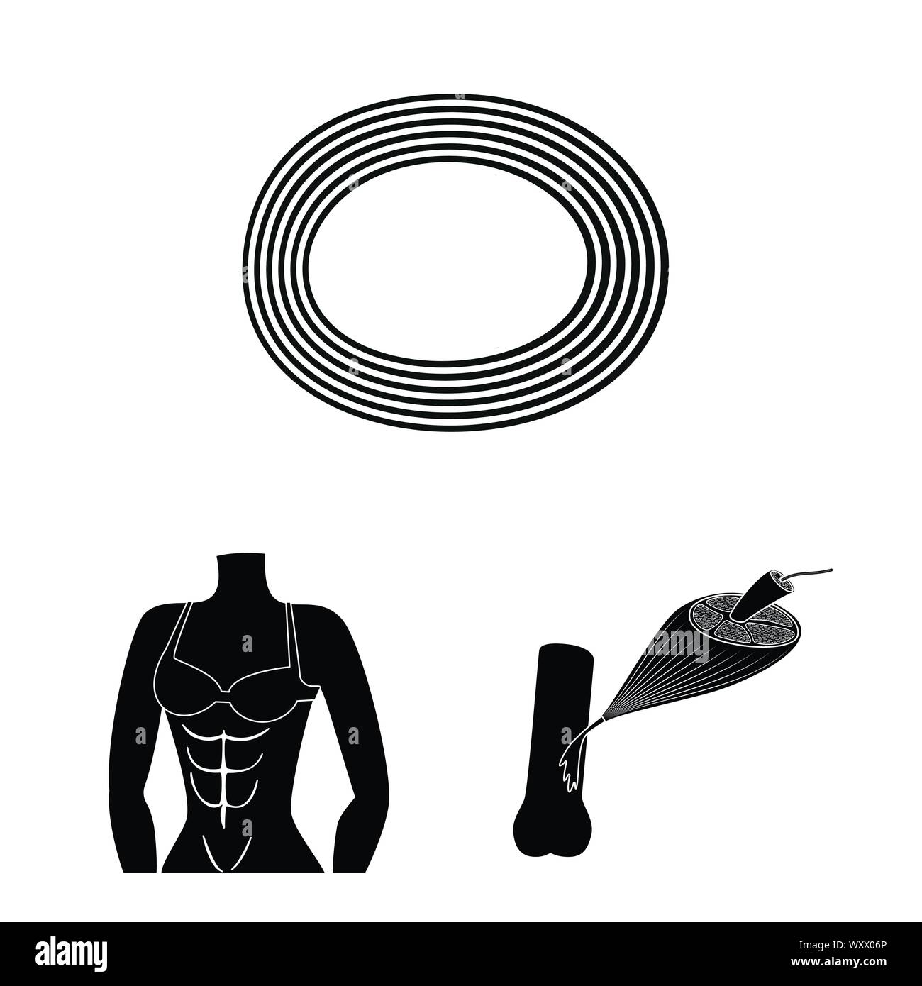 Vector Illustration des menschlichen Körper und Symbol. Satz von ...