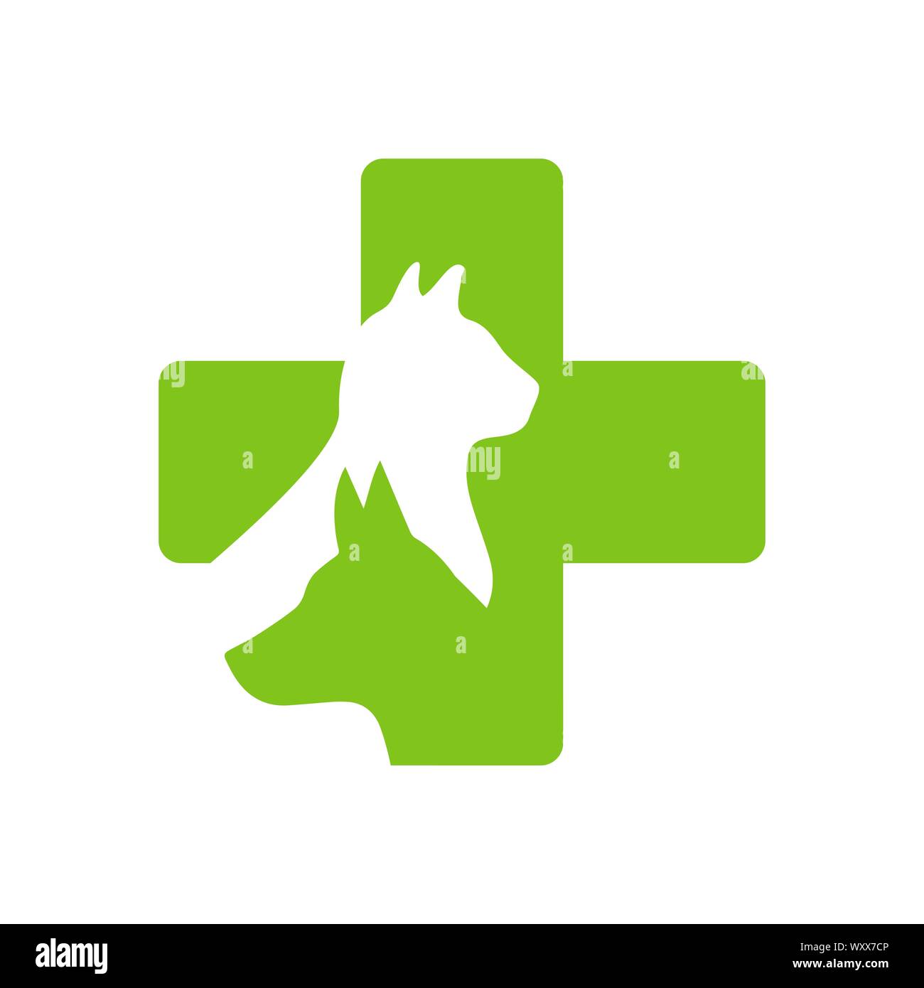 Tierklinik vektor Logo. Silhouette der Hund und Katze. Logo für ein Pet Shop. Stock Vektor