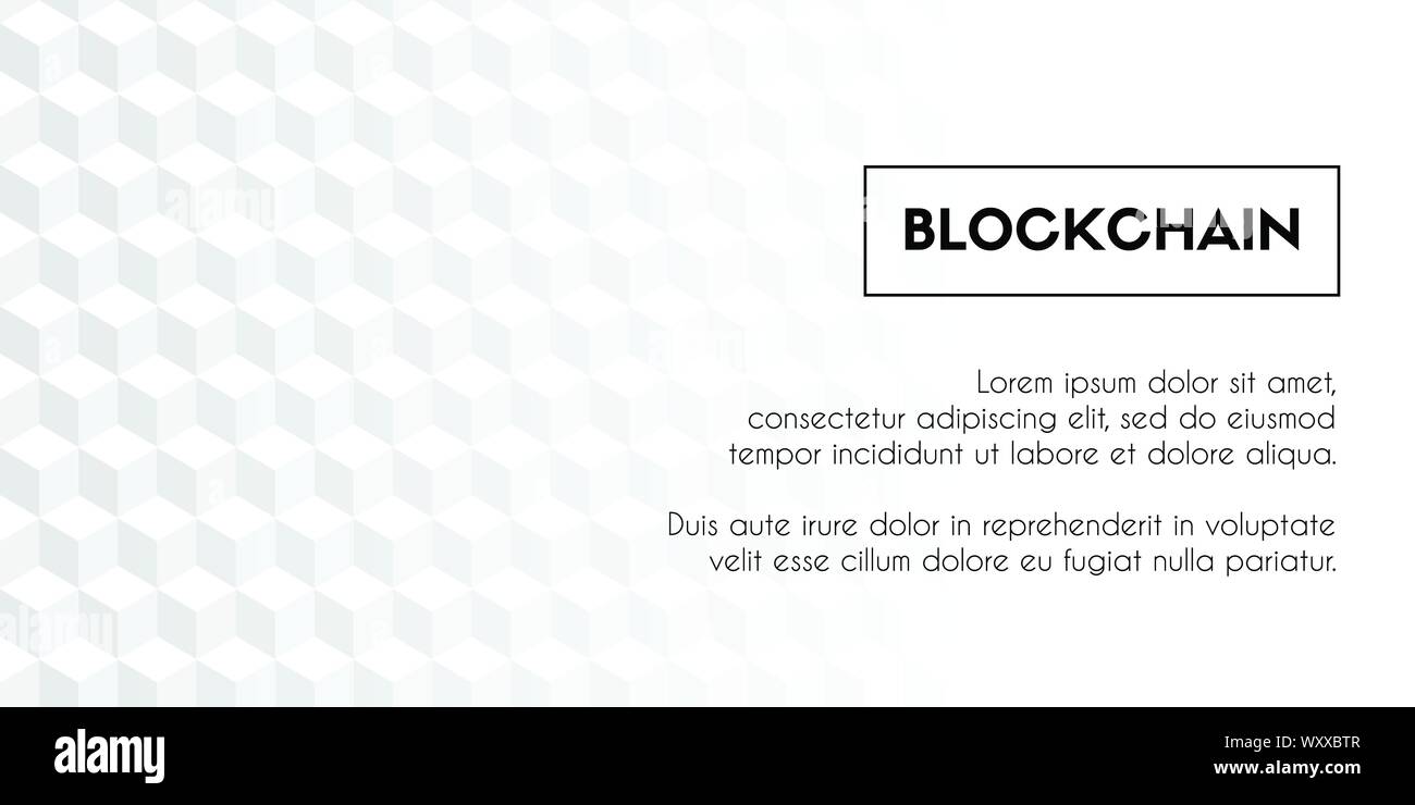 Blockchain. Geometrische weißen Hintergrund Vorlage Stock Vektor