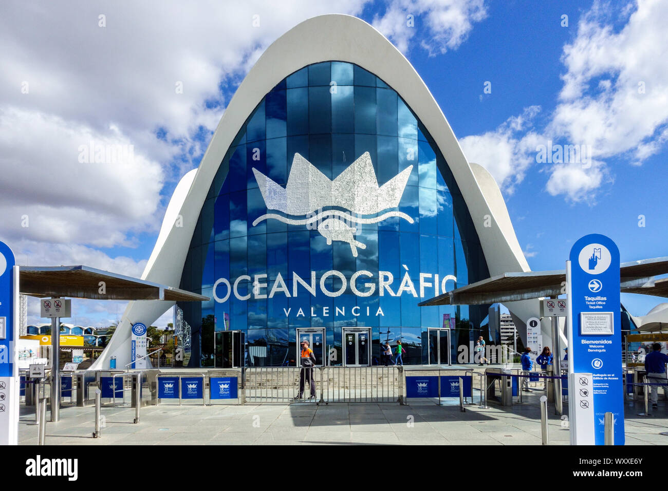 Valencia Oceanografic Park Valencia Spanien modernes Architekturgebäude in der Stadt der Künste und Wissenschaften Stockfoto