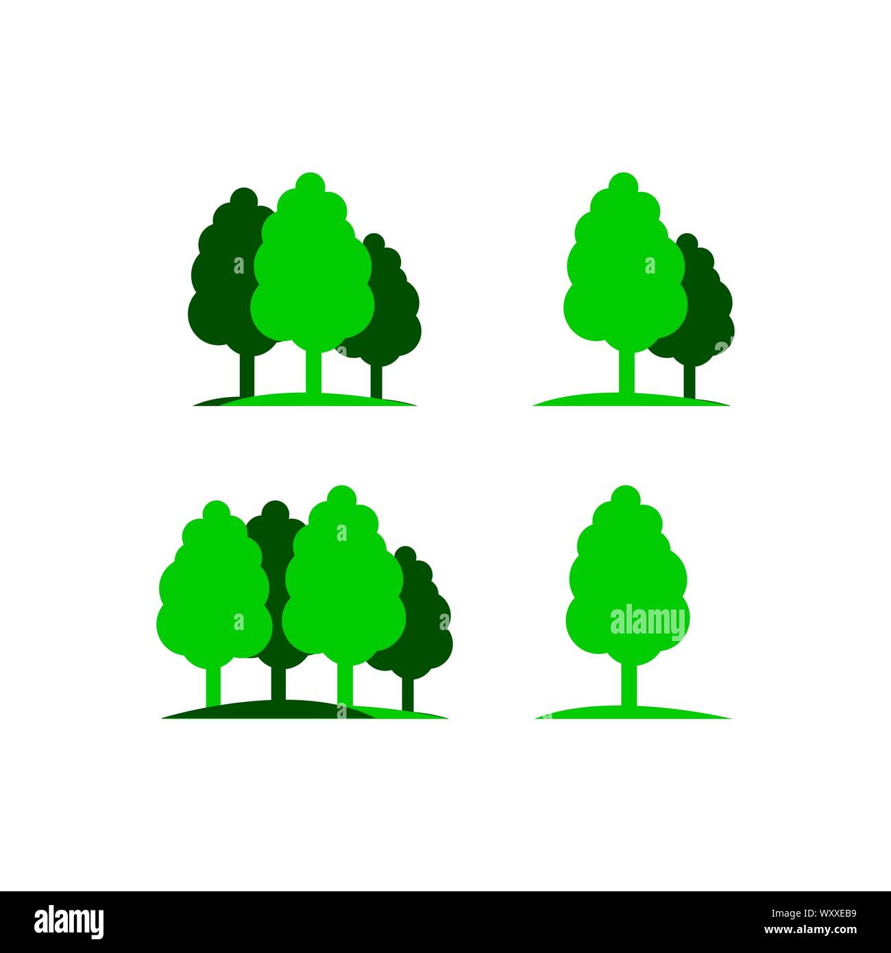 Satz von Silhouette Baum logo Vektorgrafik Elemente Stock Vektor