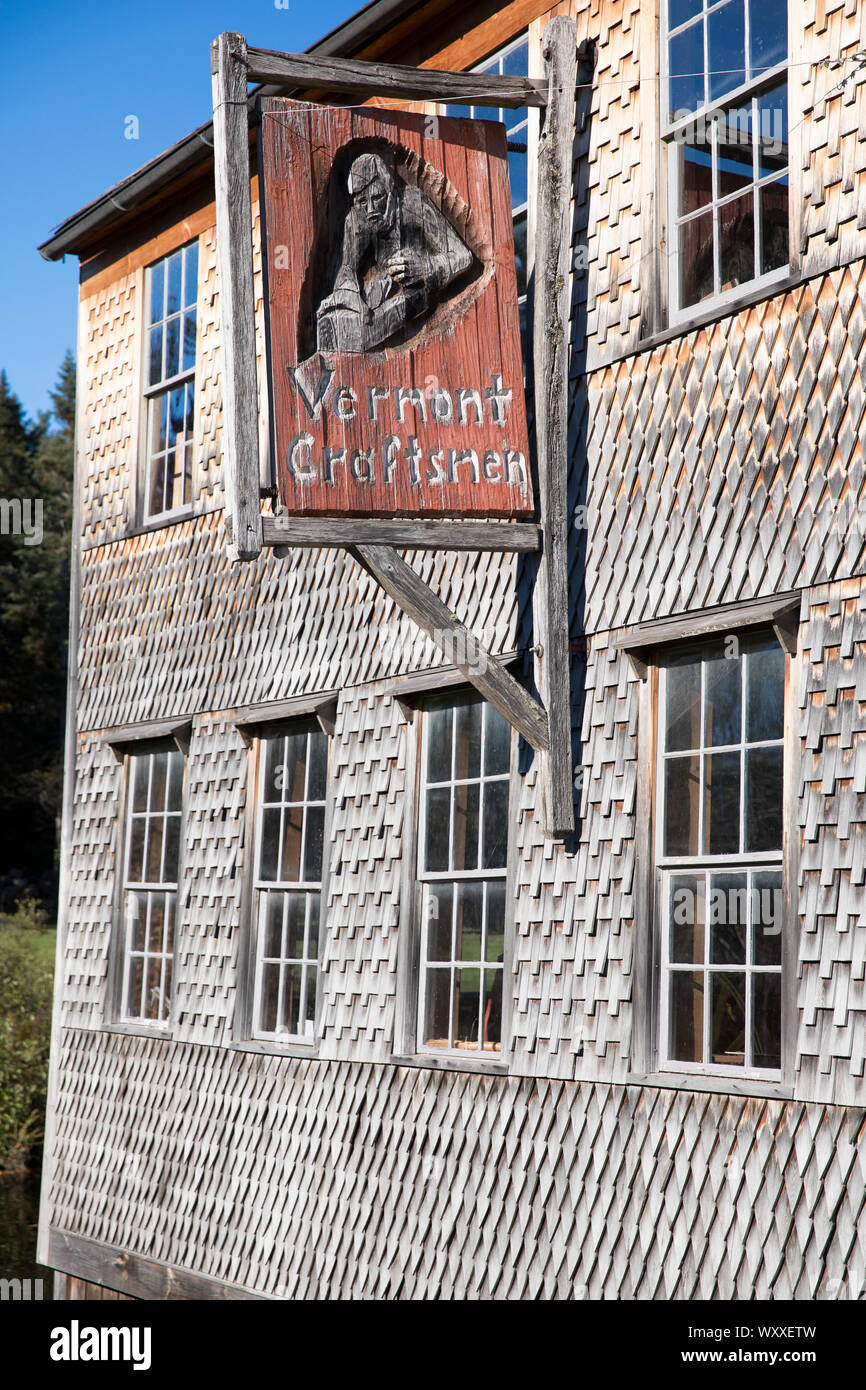 Holzschindeln Gebäude für Vermont Handwerker, Preservation Trust von Vermont in Weston Southern Vermont, New England, USA Stockfoto