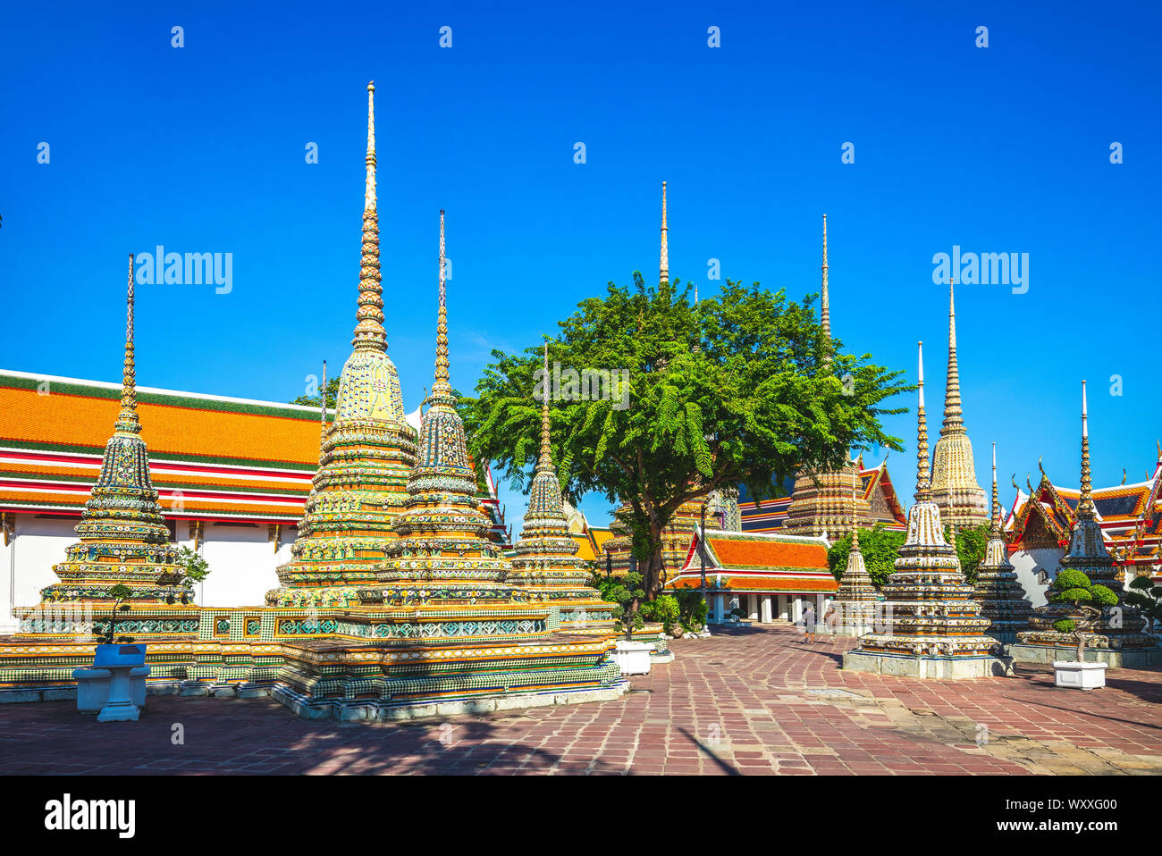 Phra Chedi Rai Wat Pho, Bangkok, Thailand Stockfoto