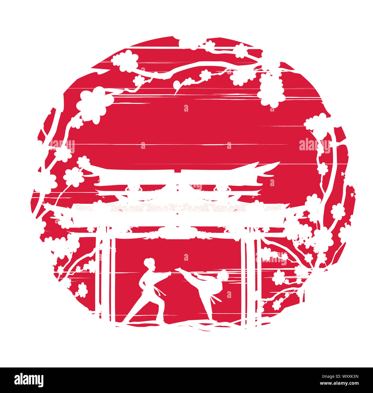 Karate Berufe - Grunge Hintergrund Stockfoto