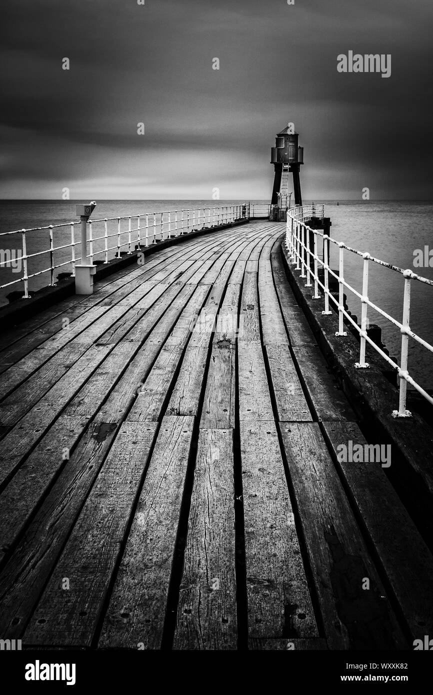 Whitby Pier, Whitby, North Yorkshire, UK. Stockfoto