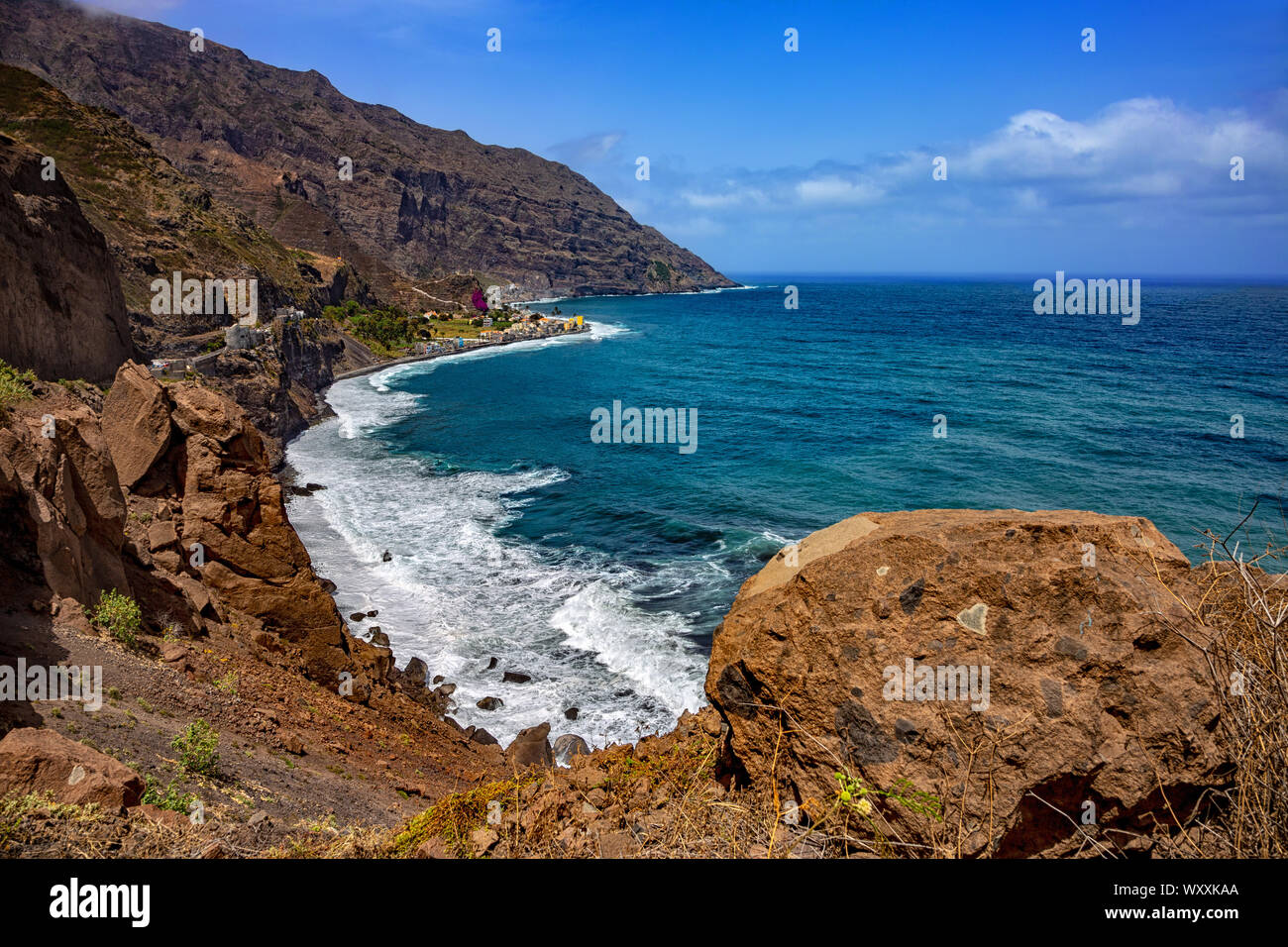 Westküste von Santo Antão Insel, Kap Verde, Cabo Verde, Afrika. Stockfoto