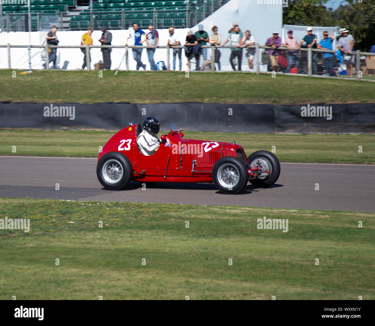 Historische Ferrari Formel 1-Rennwagen am 2019 Goodwood Revival Stockfoto