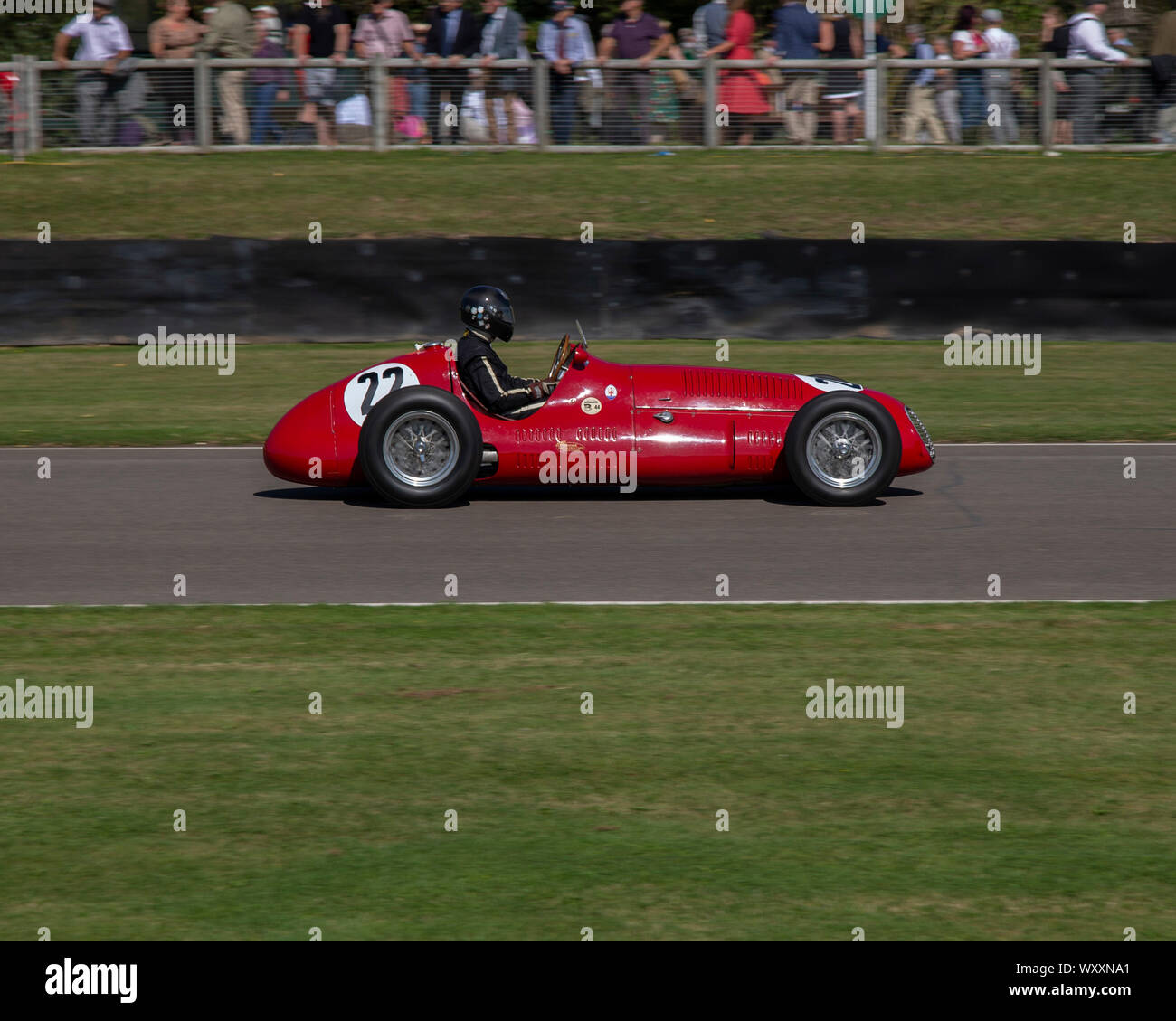 Historische Ferrari Formel 1-Rennwagen am 2019 Goodwood Revival Stockfoto