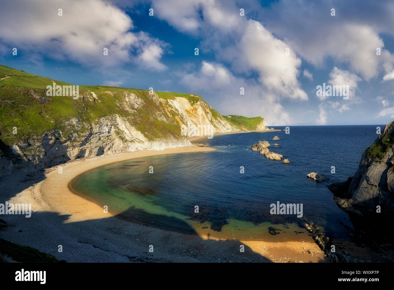 Man-O-War der Strand und die Bucht. Dorset. Jurassic Coast, England Stockfoto