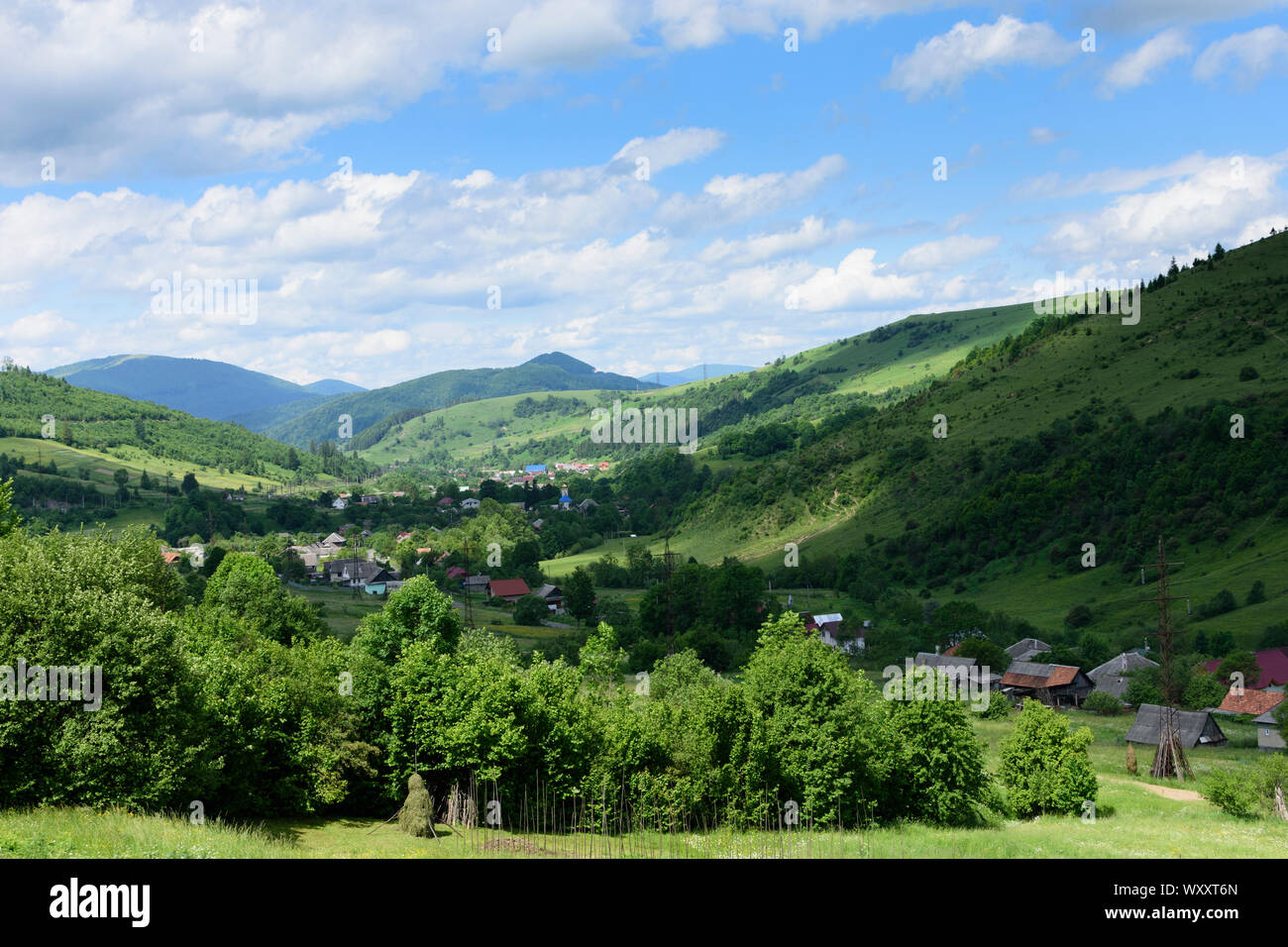 Svaliava, Swaljawa: Karpaten, Dorf, transkarpatischen Oblast Transkarpatien, Gebiet Kiew, Ukraine Stockfoto