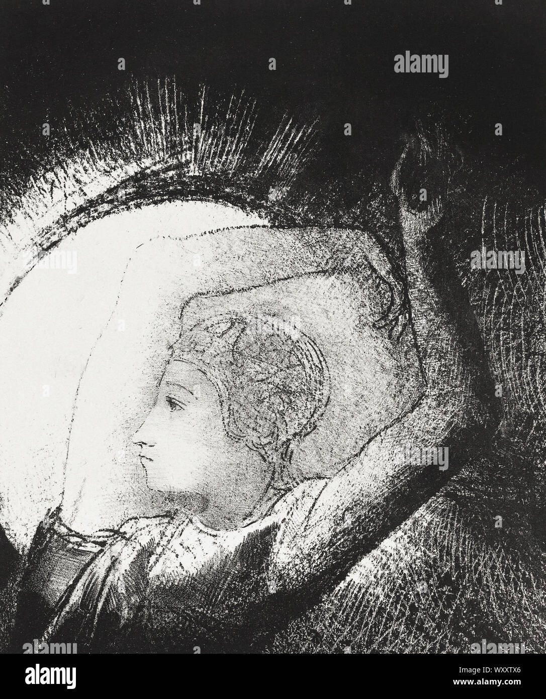 Odilon Redon - eine Frau, bekleidet mit der Sonne (1899) Stockfoto