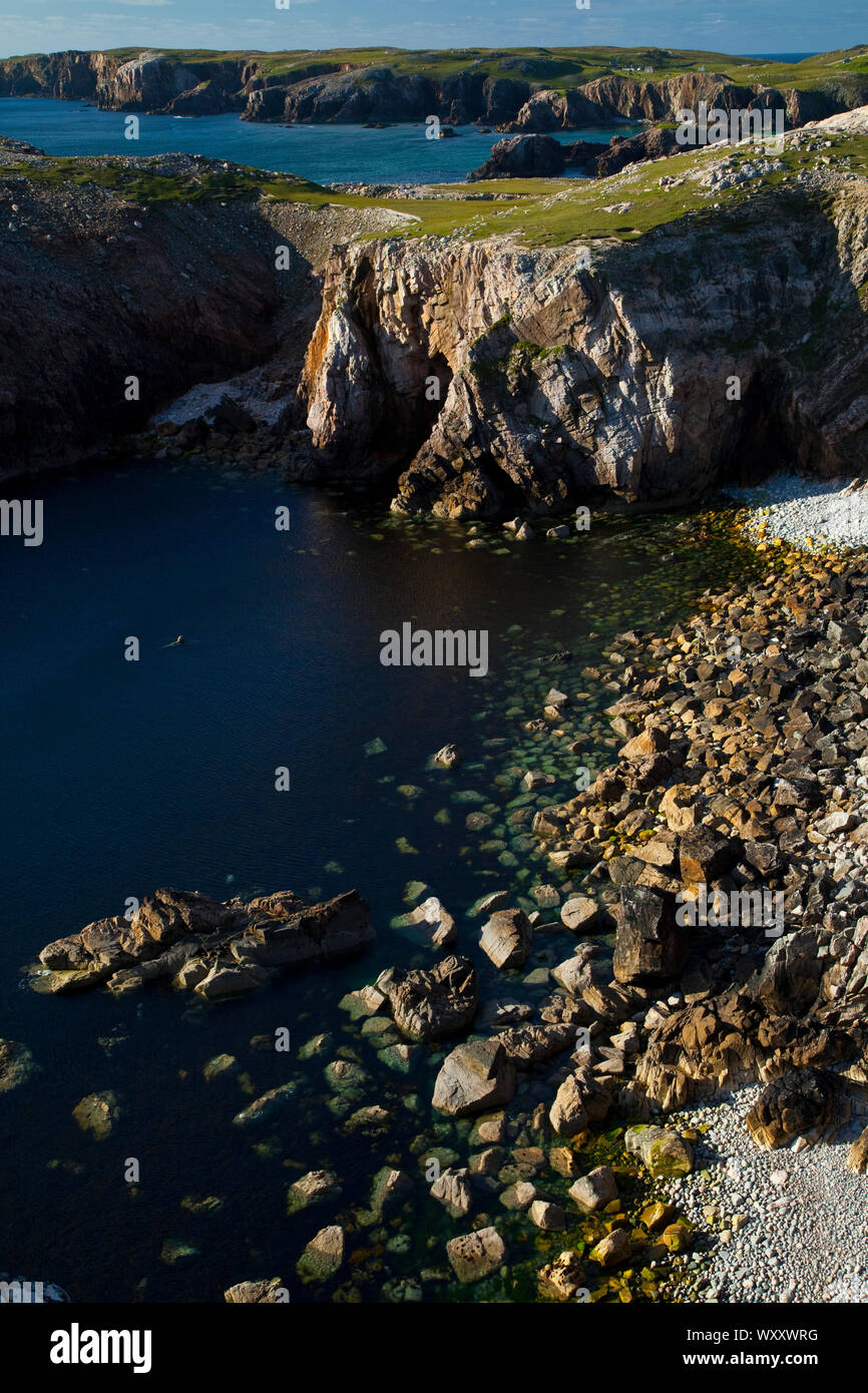 Paisaje Costero (Landschaft). Lag-Ma Leatha. Südwesten Lewis Insel. Die äußeren Hebriden. Schottland, Großbritannien Stockfoto