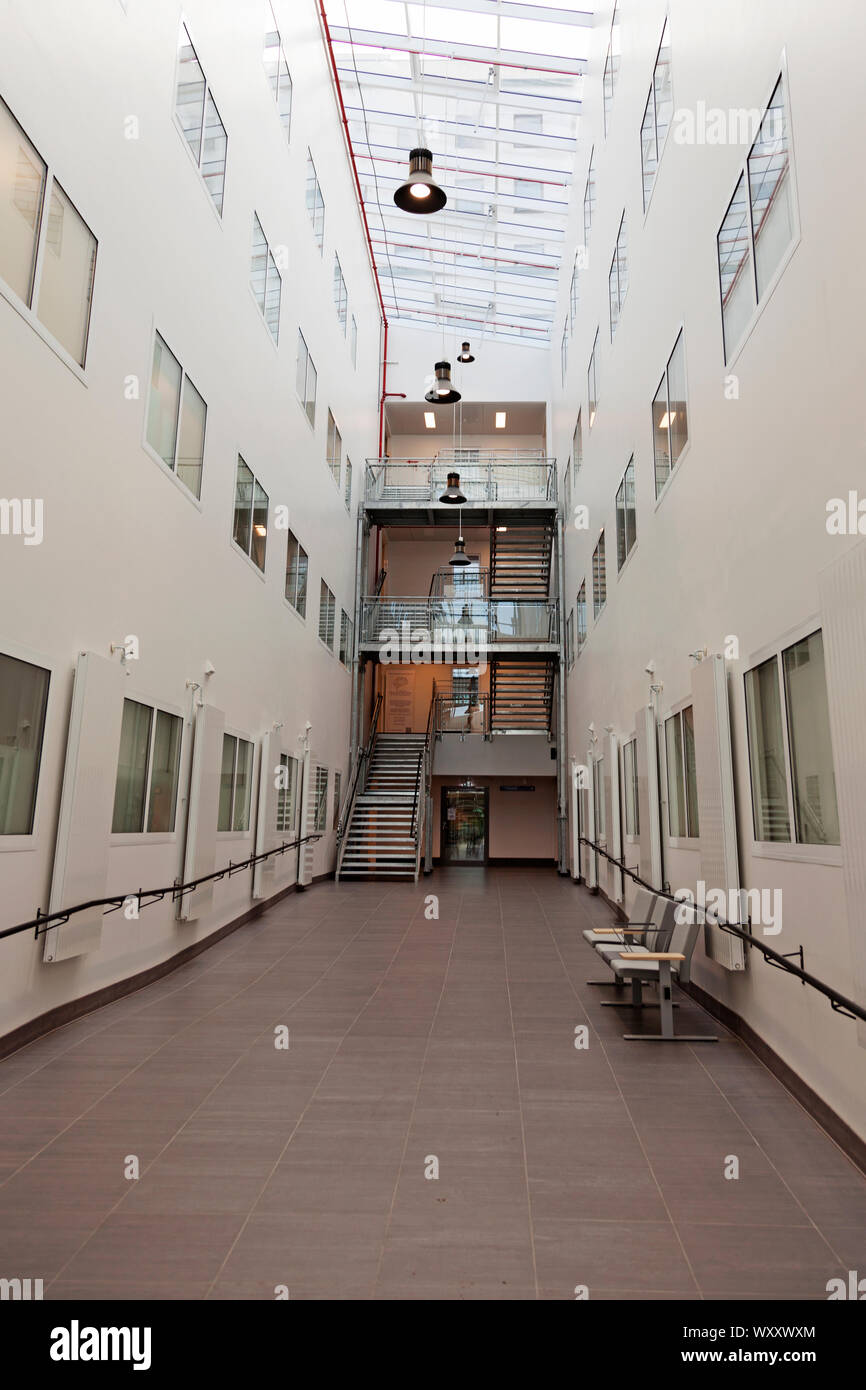 Umea, Schweden - August 4, 2019: Auf der Innenseite der neuen Abteilung am Universitätsklinikum Stockfoto