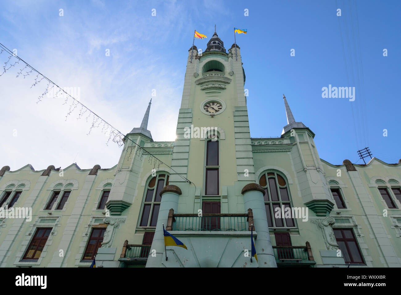 Mukachevo: Rathaus, transkarpatischen Oblast Transkarpatien, Gebiet Kiew, Ukraine Stockfoto