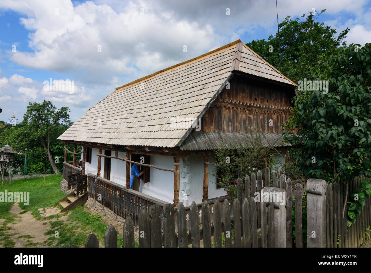 Ushgorod, Ungwar: Museum der Volksarchitektur und Leben, traditionellen Haus aus den Dörfern im gesamten Gebiet (Karpaten), Transkarpatien Stockfoto