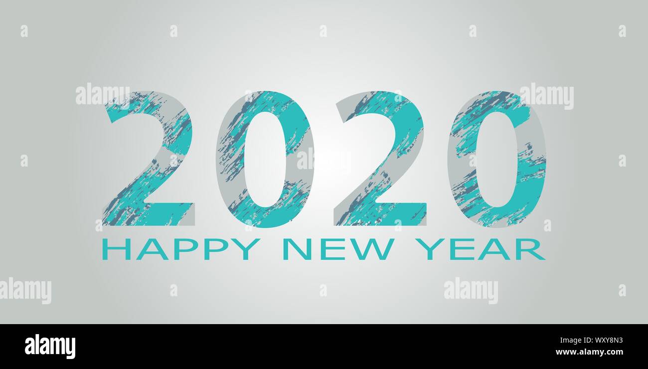 2020 typografische Inschrift auf einem grauen Hintergrund. Frohes Neues Jahr 2020. Banner, Flyer, Frohes Neues Jahr Stock Vektor