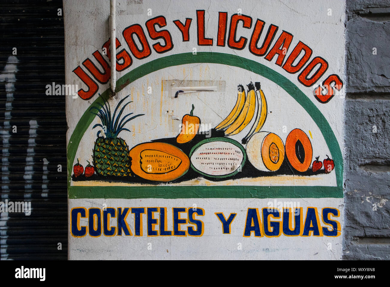 Restaurant Signage in Mexiko Stadt Stockfoto