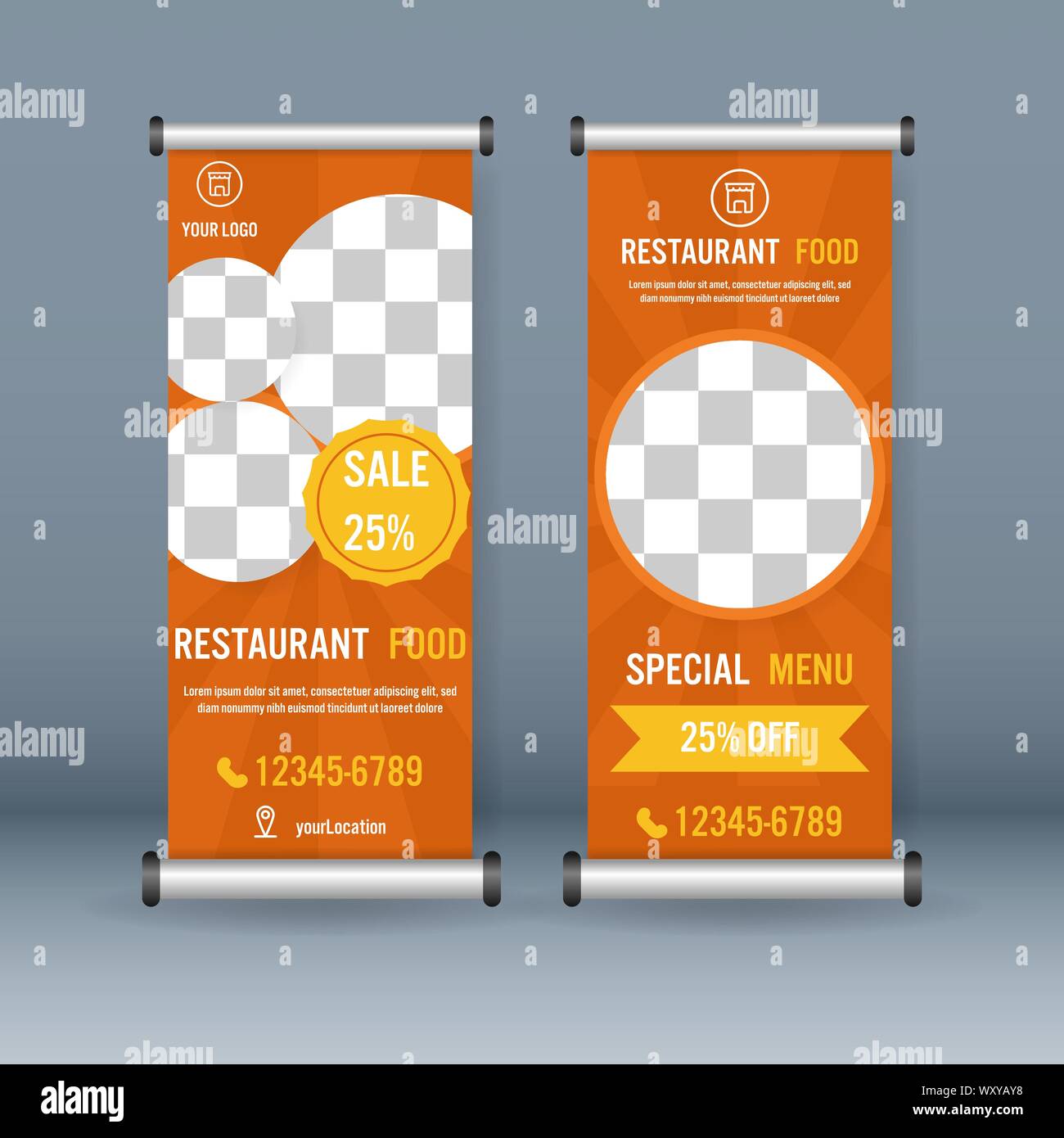 Roll Up Banner Vorlage Stock Vektor