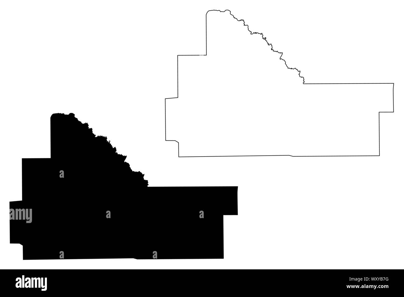 Wilcox County, Alabama (Grafschaften in Alabama, Vereinigte Staaten von Amerika, USA, USA, USA) Karte Vektor-illustration, kritzeln Skizze Wilcox Karte Stock Vektor