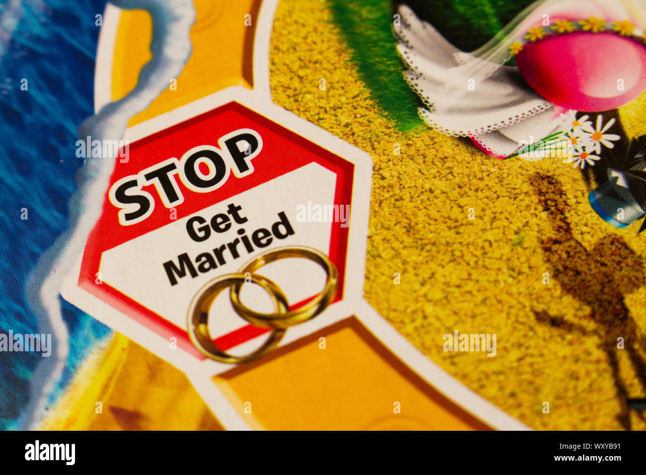 Heiraten in der Spaß-Brettspiel des Lebens Stockfoto