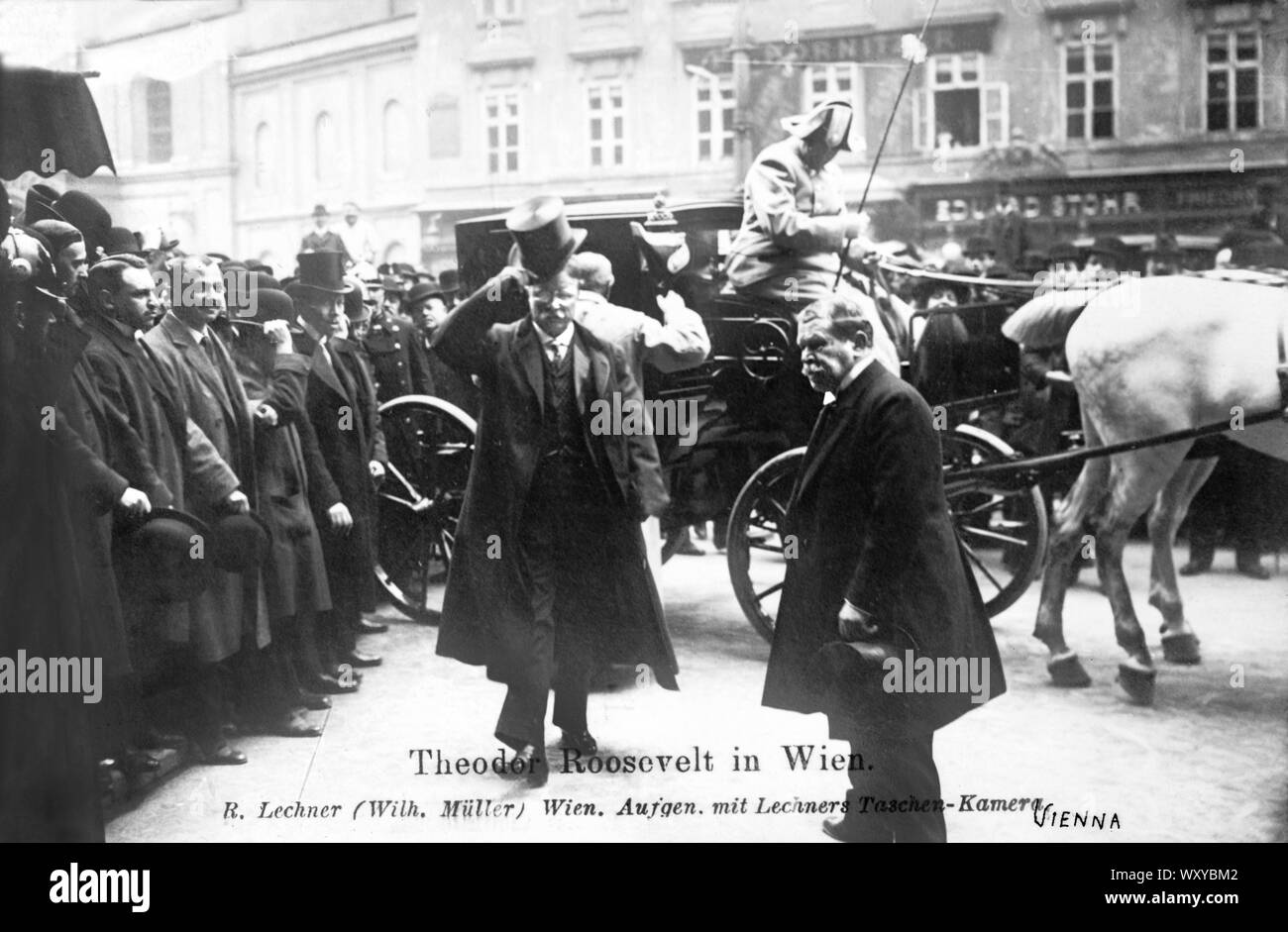 Theodore Roosevelt in Wien, Österreich, Bain Nachrichten Service, April 1910 Stockfoto