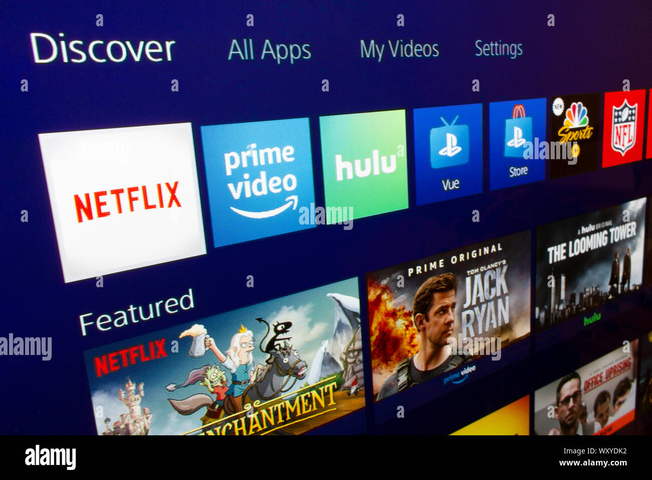 In der Lage sein, TV auf der Playstation 4 Plattform zu sehen Stockfoto