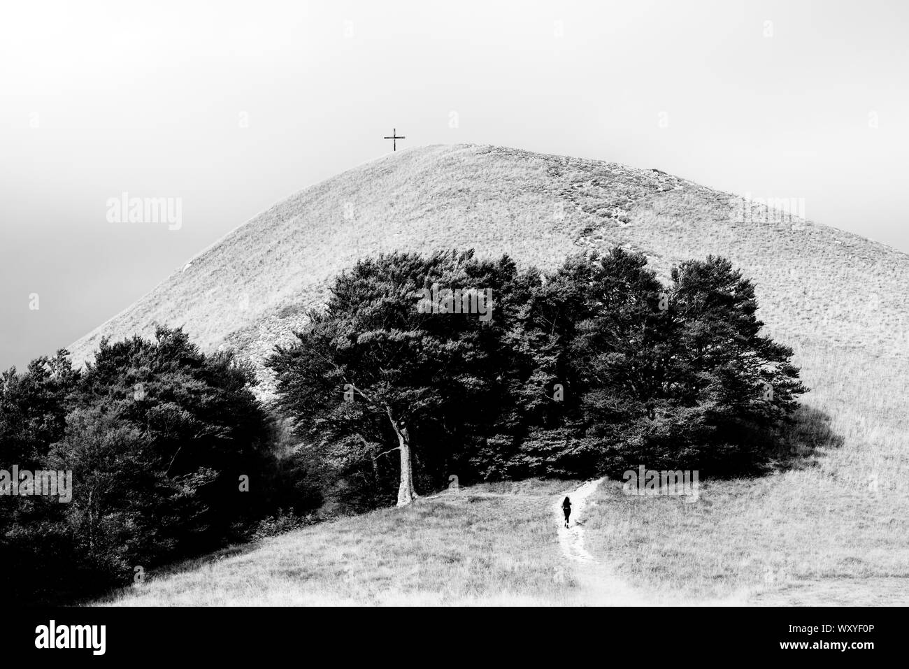 Religiöse Wandern - Klettern zur angeblichen Rettung quer durch Gefahren Stockfoto