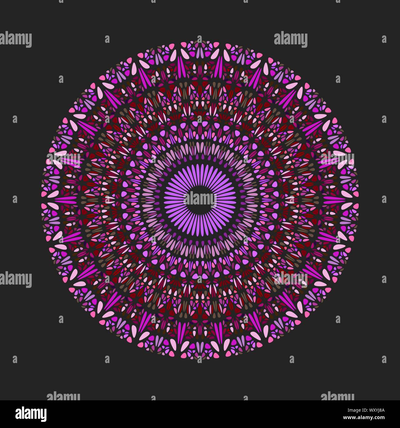 Runde abstrakten runden Kies Muster Mandala art-verzierten Ornamenten vektor design von geschwungenen Formen Stock Vektor
