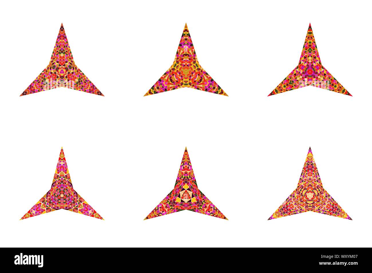 Isolierte abstrakte Mosaik ornament Star polygon Sammlung - Dekorative geometrische vieleckige geometrischer Vektor Designs elementss Stock Vektor