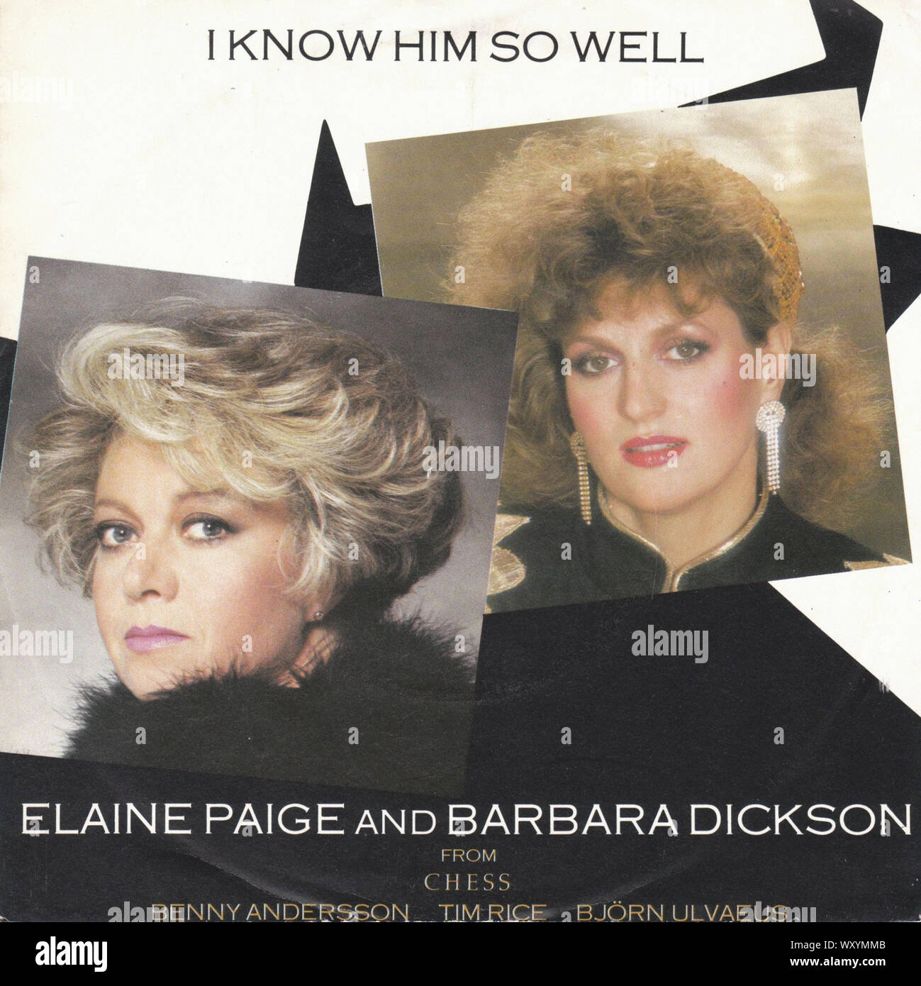 Elaine Seite & Barbara Dickson - Ich kenne Ihn so gut - Vintage 7'' Zoll Plattencover Stockfoto