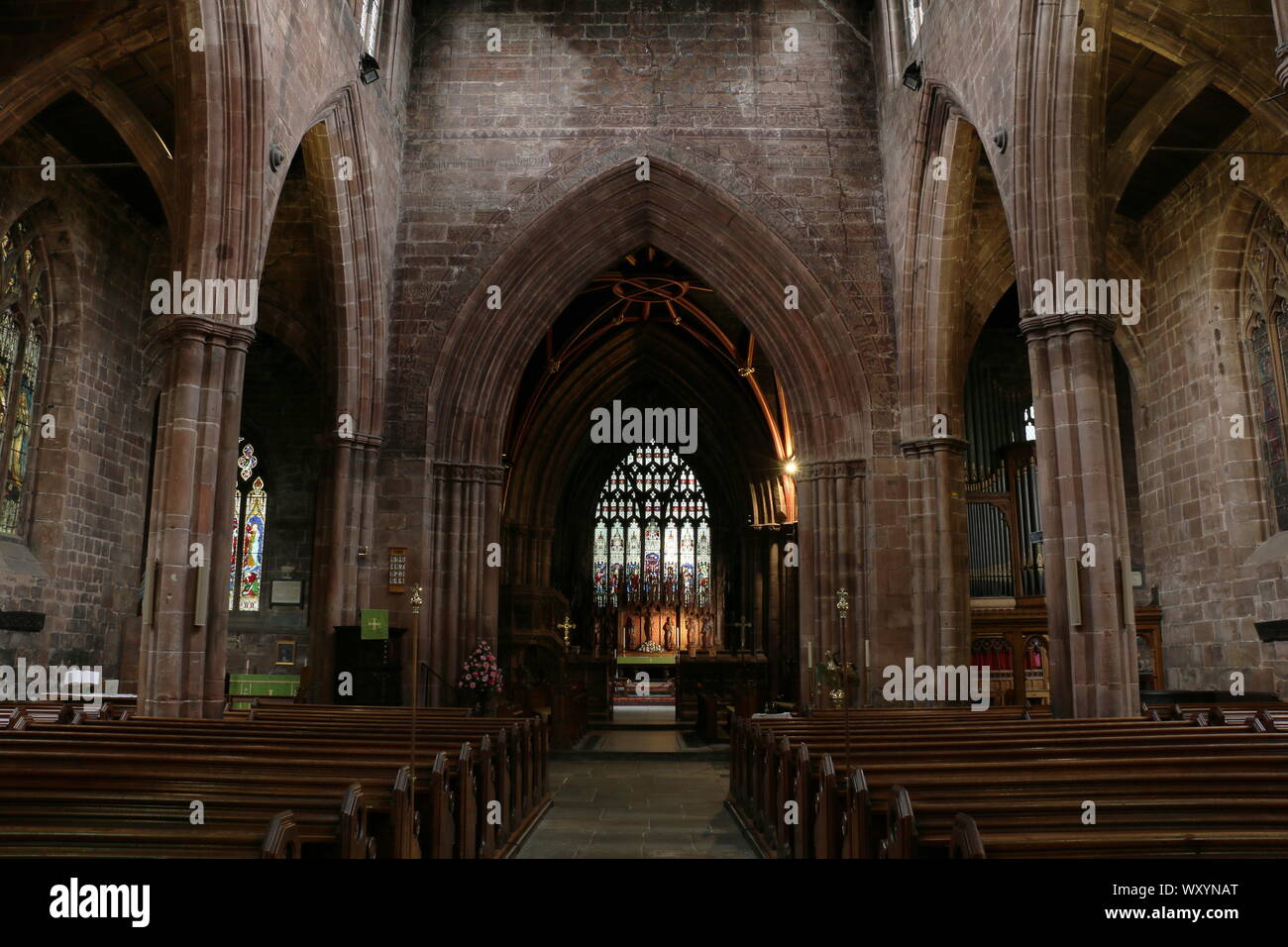 St Mary's Church, Crewe, Cheshire, innen Stockfoto