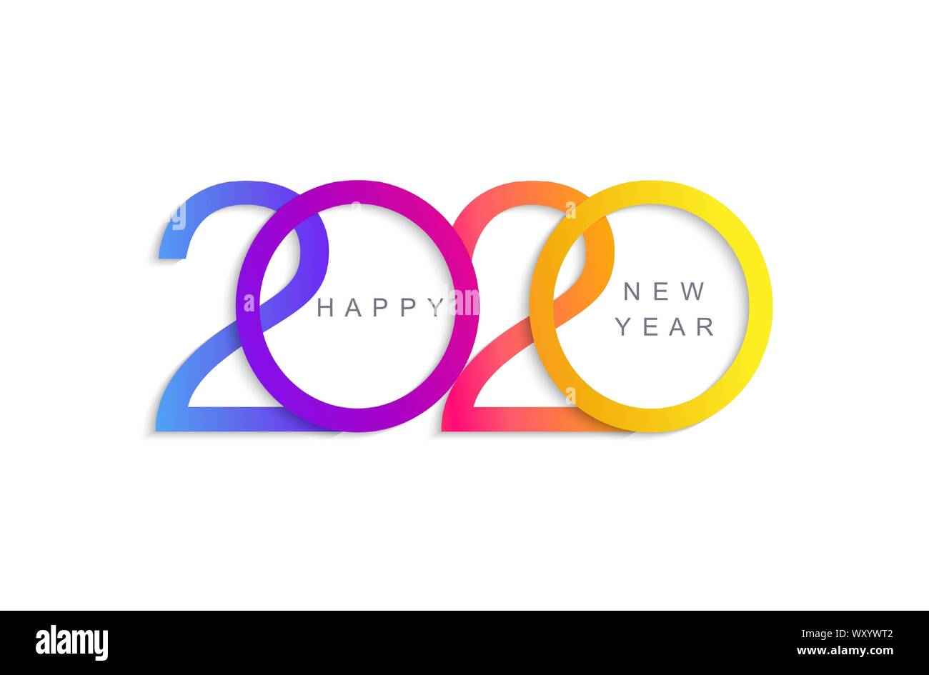 Elegante Grußkarte für Happy 2020 für das neue Jahr. Stock Vektor