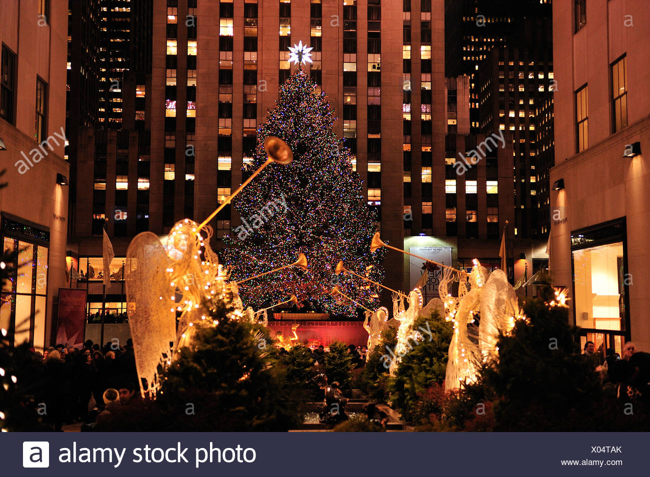 Weihnachten Dekoration Rockefeller Plaza Rockefeller Center
