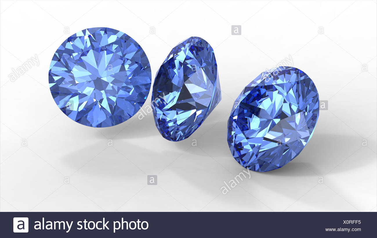 Blauer Brillant Edelstein Diamant Machen Drei 3d Diamanten Blaue Schatten Stockfotografie Alamy