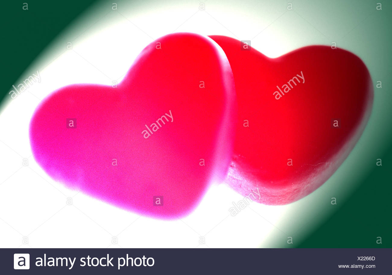 Verschmolzene Herzen Zwei Herzen Verschmelzen Stockfotografie Alamy