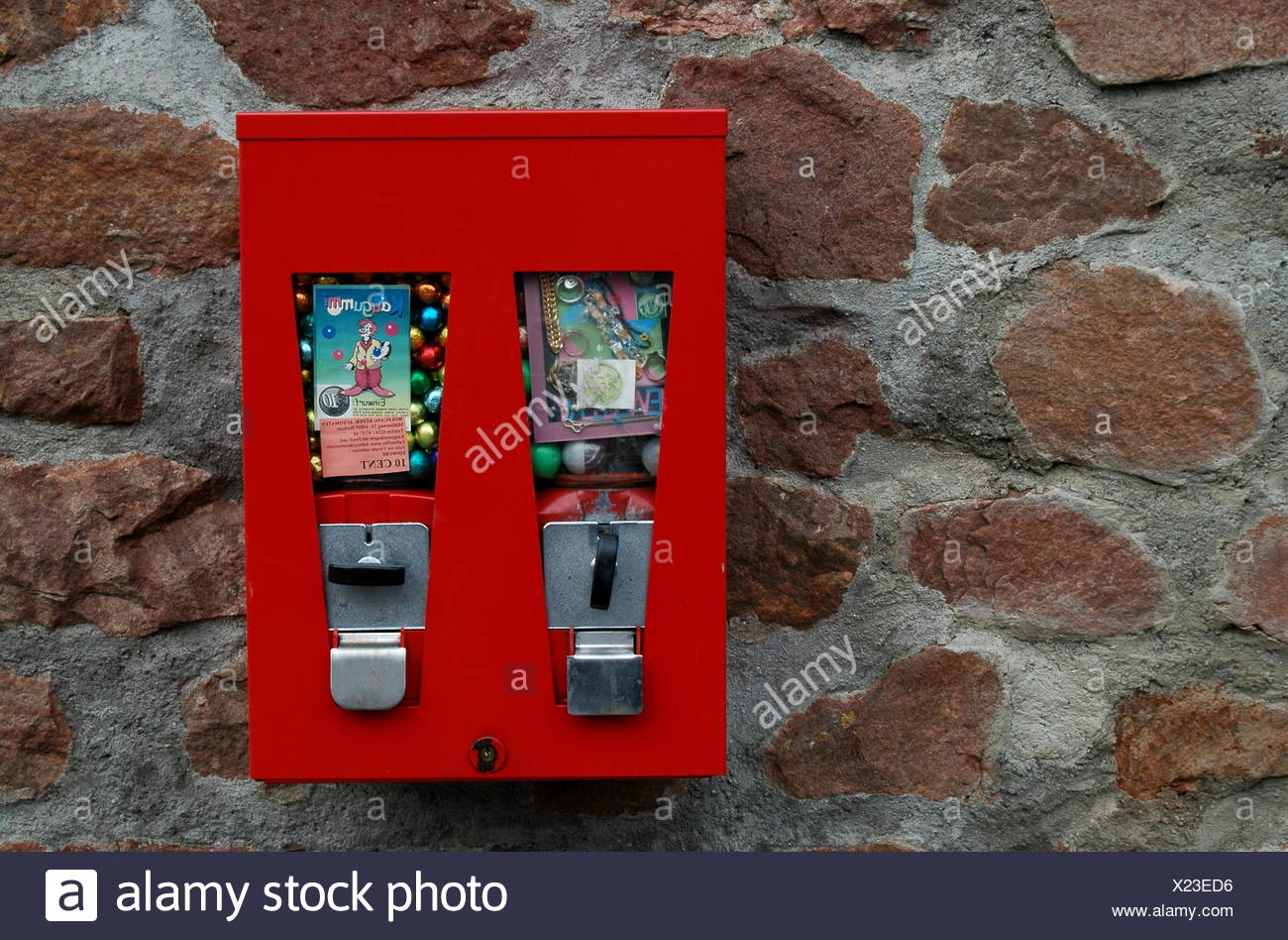 Sussigkeiten Haus Wand Knopf Kaugummi Roboter Automat Rot