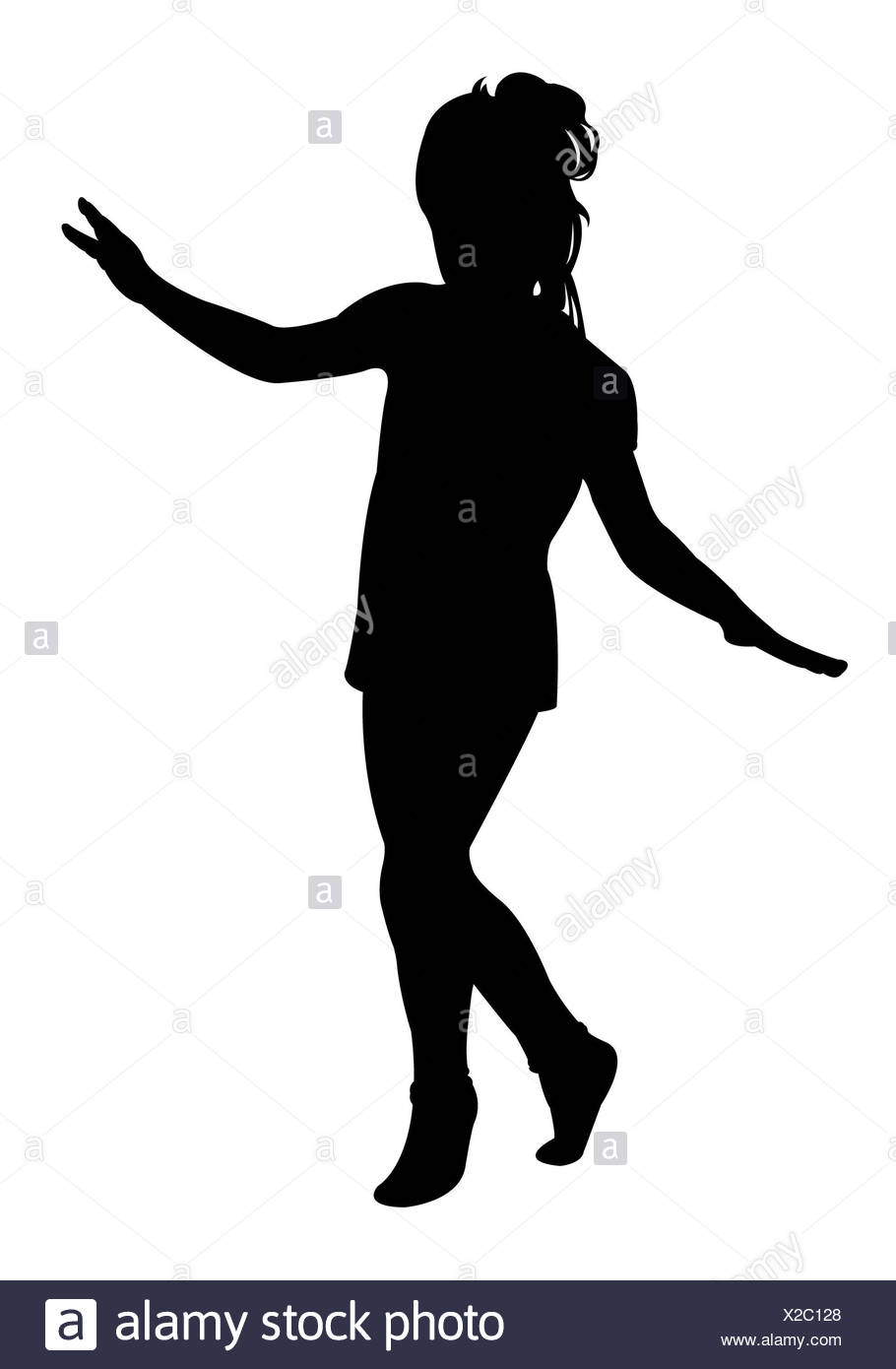 Tanz Kind Silhouette Vektor Stockfotografie Alamy