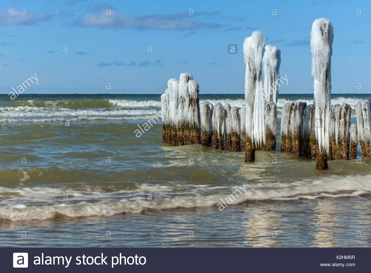 Wellen Wasser Ostsee Salzwasser Meer Ozean Eis Friert