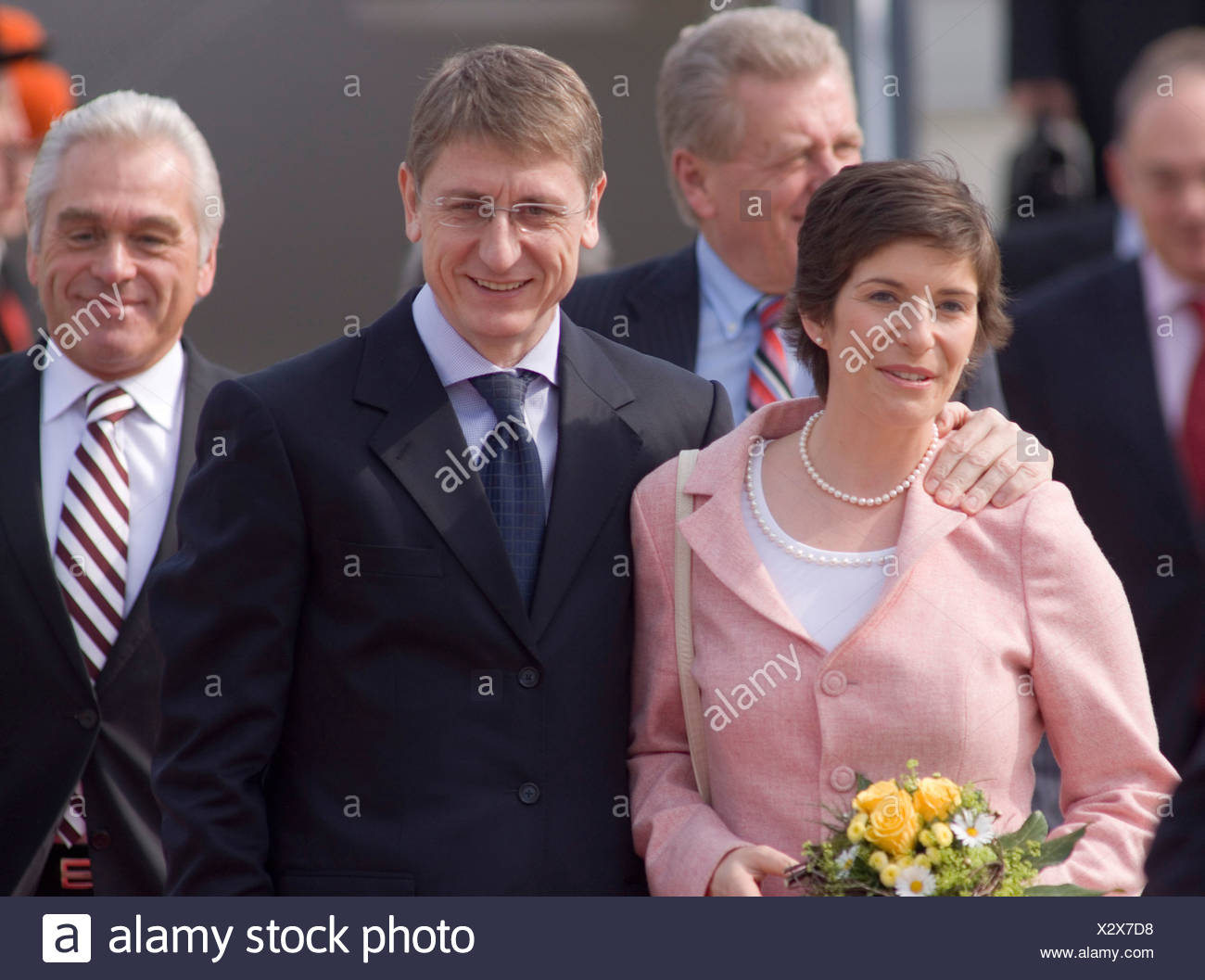 Ungarische Delegation Mit Ministerprasident Ferenc Gyurcsany Und Seiner Frau Klara Dobrev Und Heribert Rech Innenminister Von Bad Stockfotografie Alamy