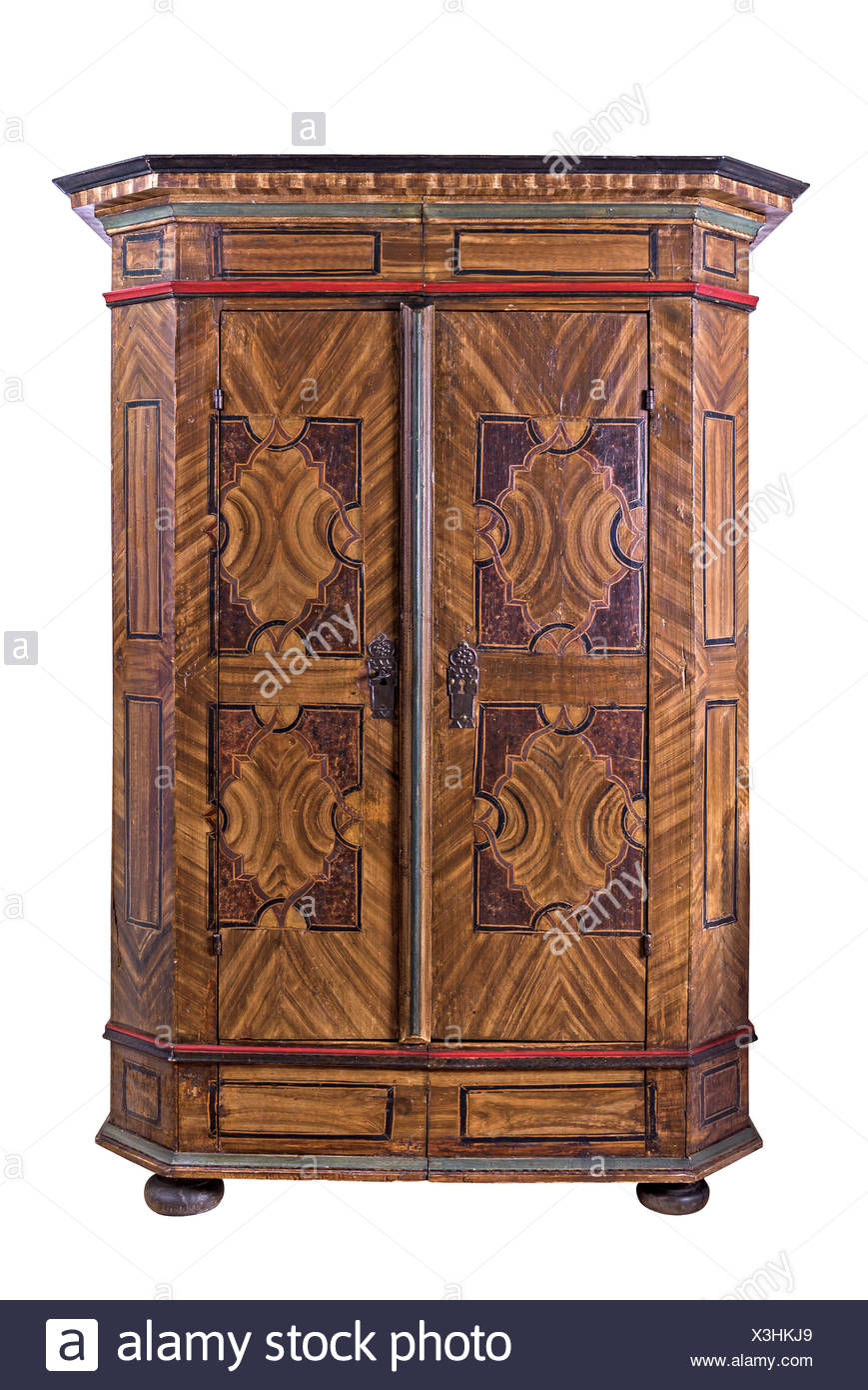 Antik lackiert Holzschrank Stockfotografie - Alamy