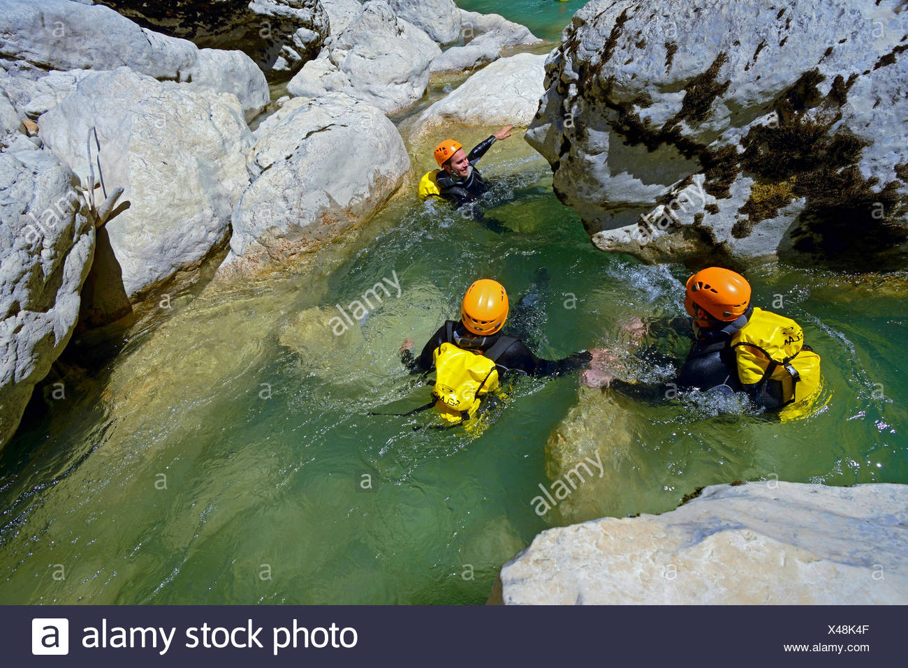 Canyoning In Der Verdon Fluss Frankreich Provence Grand Canyon Du Verdon Stockfotografie Alamy