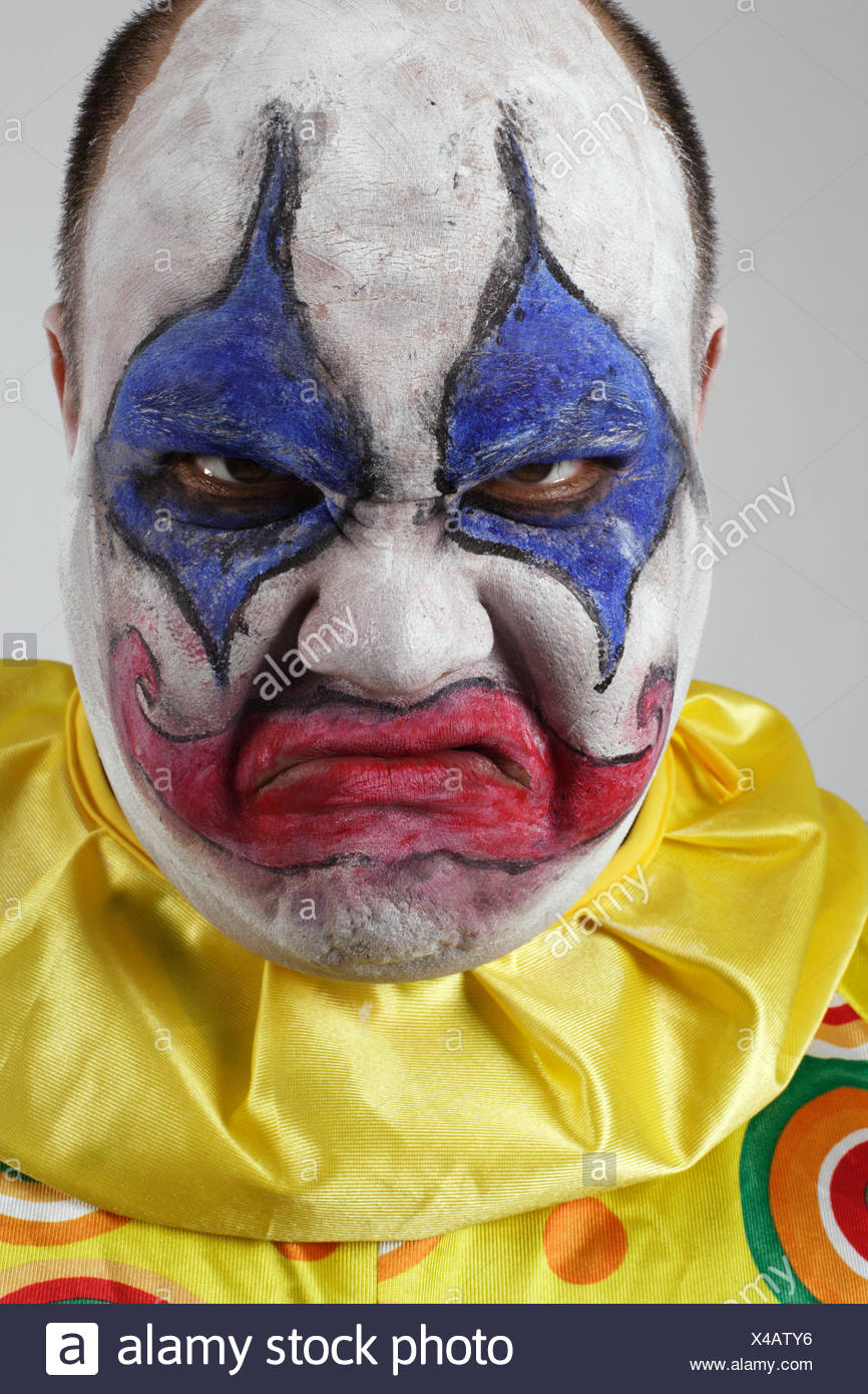 Gesicht Clown Schlecht Peccant Bose Bose Halloween Ausdruck Freak Circus Make Up Stockfotografie Alamy