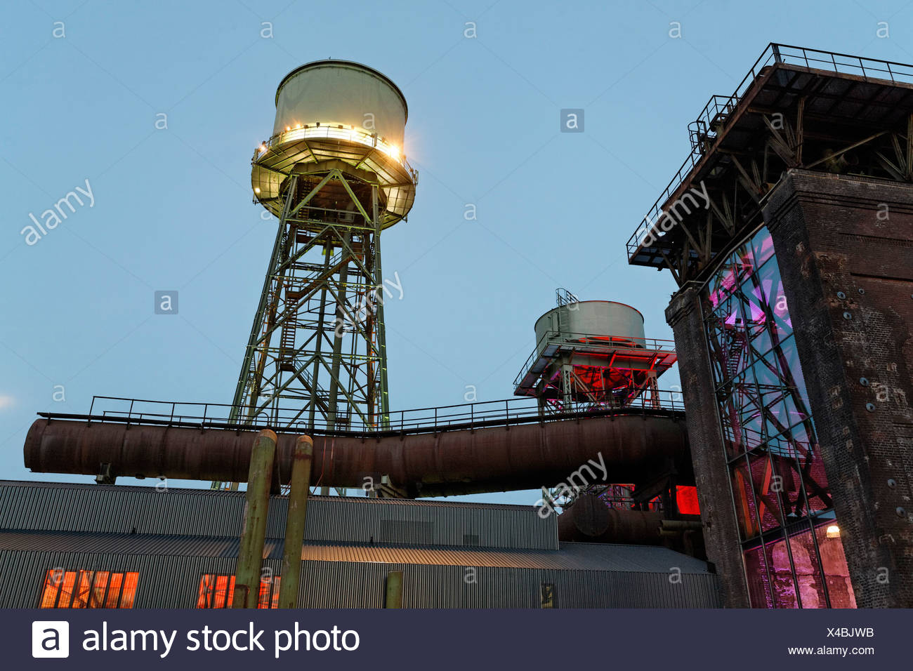 Wasserturm Und Pumpe Haus Beleuchtet Extraschicht Event Nacht