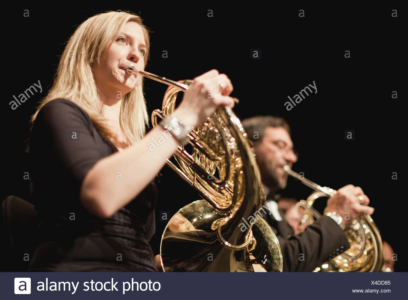 Waldhorn Spieler Im Orchester Stockfotografie Alamy